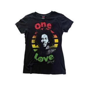 Official Bob Marley One Love Women’s Black Jamaica T Shirt M Zion Rootswear rare